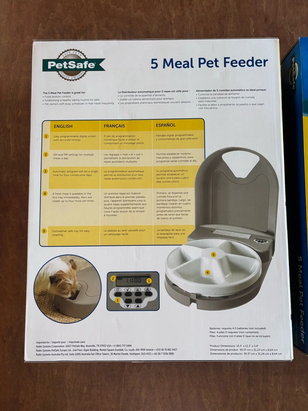 NWT PetSafe 5-Meal Pet Feeder in Taupe